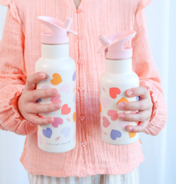 A Little Lovely Company Drinkfles Hartjes RVS