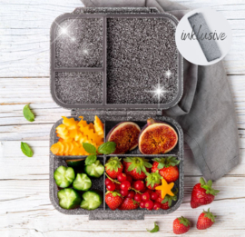 Lekkabox® Glamour Mini Lunchbox 3 vakken - Black