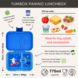 Yumbox Panino 4 vakken Surf Blue - Polar Bear