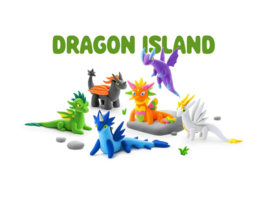 Hey Clay Boetseerklei Dragon Island - 6 figuren