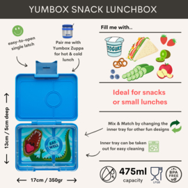 Yumbox Snack 3 vakken Surf Blue - Dinosaur