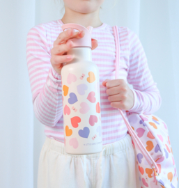 A Little Lovely Company Drinkfles Hartjes RVS XL