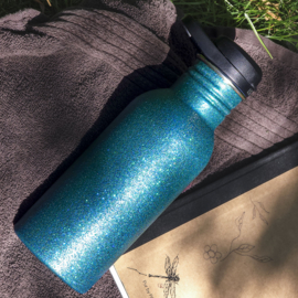Lekkabox® Drinkfles Glitter Aqua RVS 500 ml