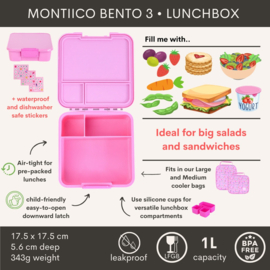 MontiiCo Bento Three Lunchbox Floss/Friends Forever