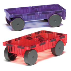MAGNA-TILES® Cars Set Purple & Red 2 stuks
