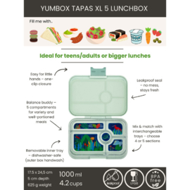 Yumbox Tapas XL 5 vakken Pistachio Green - Jungle