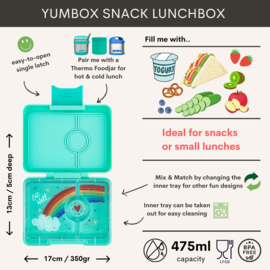 Yumbox Snack 3 vakken Miami Aqua - Rainbow