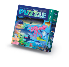 Crocodile Creek Foliepuzzel Shimmering Sharks - 60 stukjes