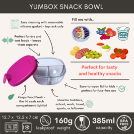 Yumbox Snack Bowl 3 vakken Raspberry Pink