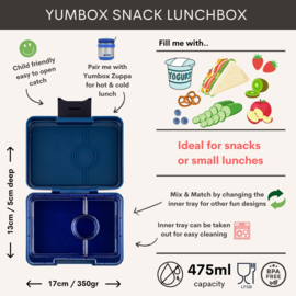 Yumbox Snack 3 vakken Monte Carlo Blue - Navy Clear
