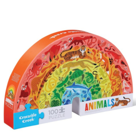 Crocodile Creek Puzzel Rainbow Animals - 100 stukjes
