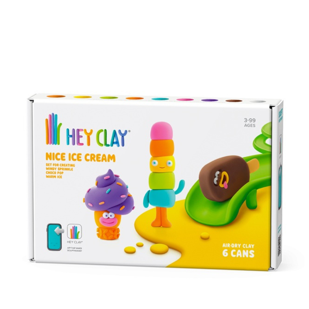 Hey Clay Boetseerklei Nice Ice Cream Windy Sprinkle, Choco Pop & Warm Ice - 3 figuren