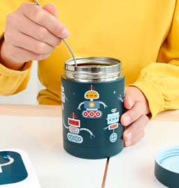 A Little Lovely Company Geïsoleerde RVS Voedselpot Robots