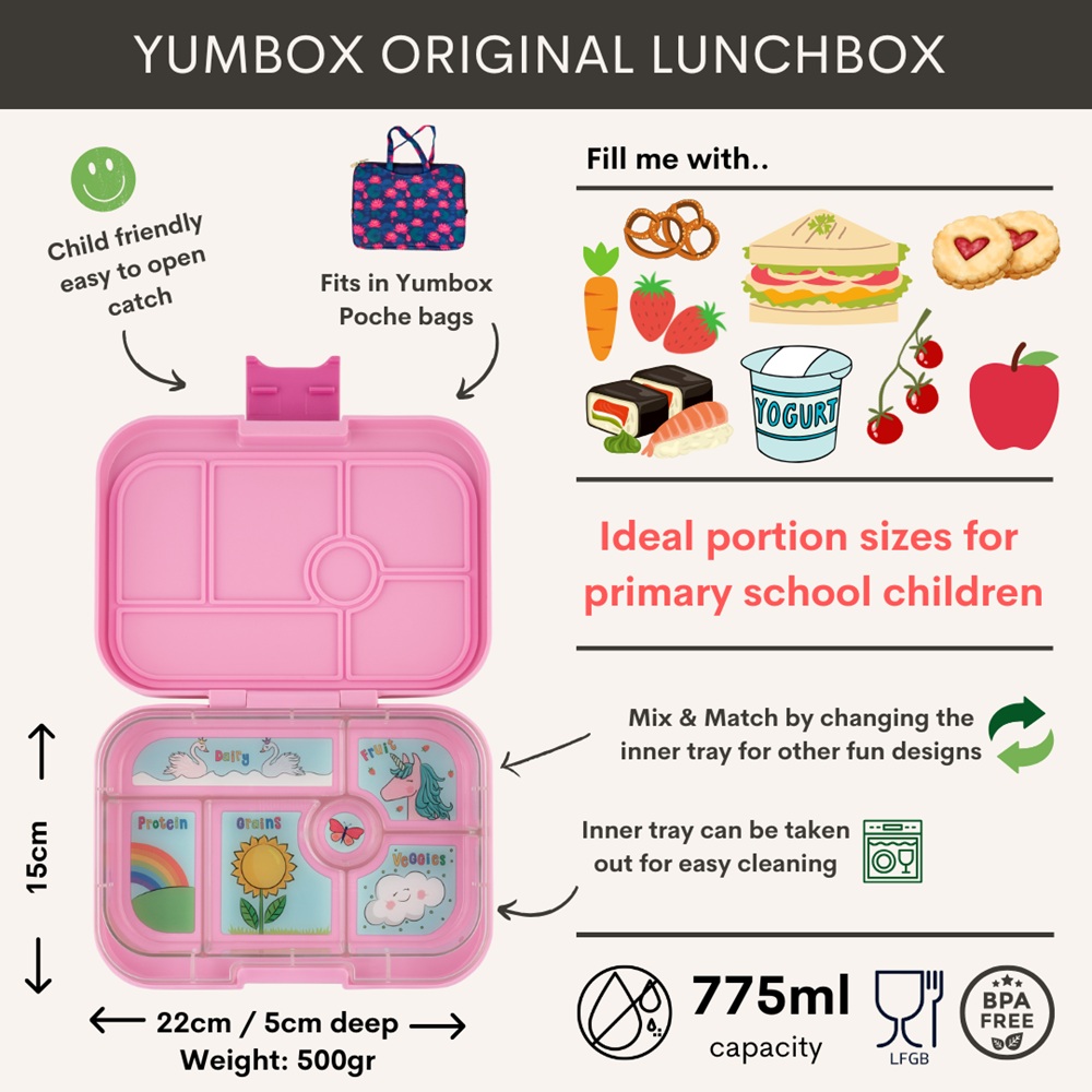 Yumbox Original 6 vakken Power Pink - Unicorn