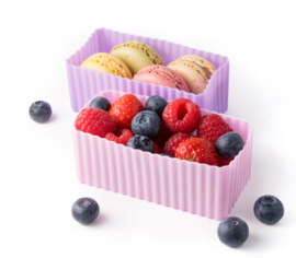 Lekkabox® Bento Rechthoekige Cups Roze/Lila