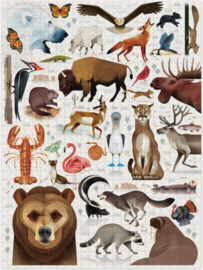 Crocodile Creek Puzzel World of North American Animals - 750 stukjes