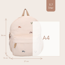 Kidzroom Rugzak Nostalgia Beige Airplanes