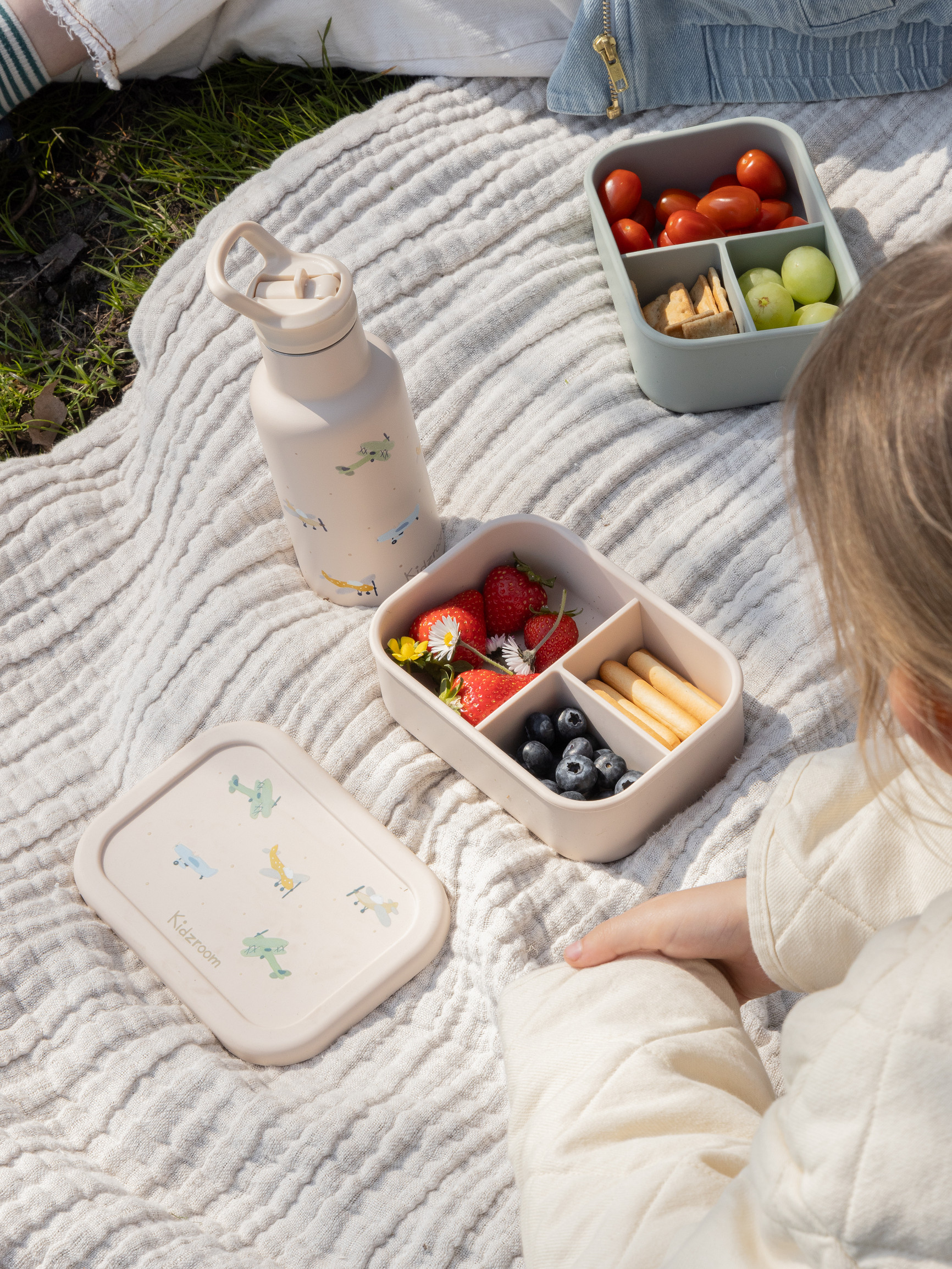 Kidzroom Drinkfles Small Talk Beige RVS