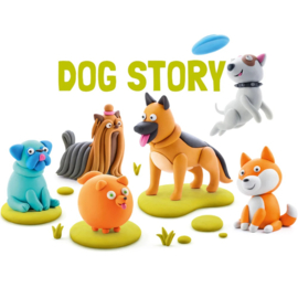 Hey Clay Boetseerklei Dog Story - 6 figuren