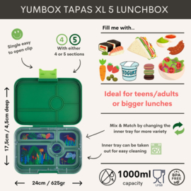 Yumbox Tapas XL 5 vakken Palm Green - Jungle