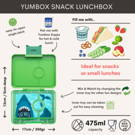 Yumbox Snack 3 vakken Jurassic Green - Shark