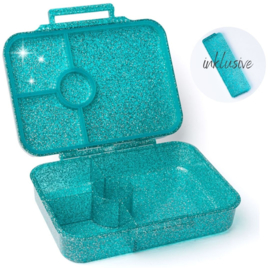 Lekkabox® Glamour Lunchbox 4 vakken - Aqua