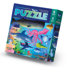 Crocodile Creek Foliepuzzel Shimmering Sharks - 60 stukjes