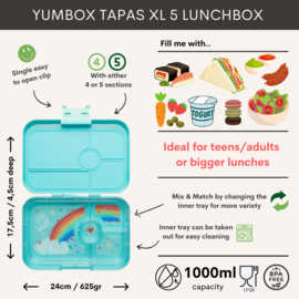 Yumbox Tapas XL 4 vakken Antibes Blue - Rainbow