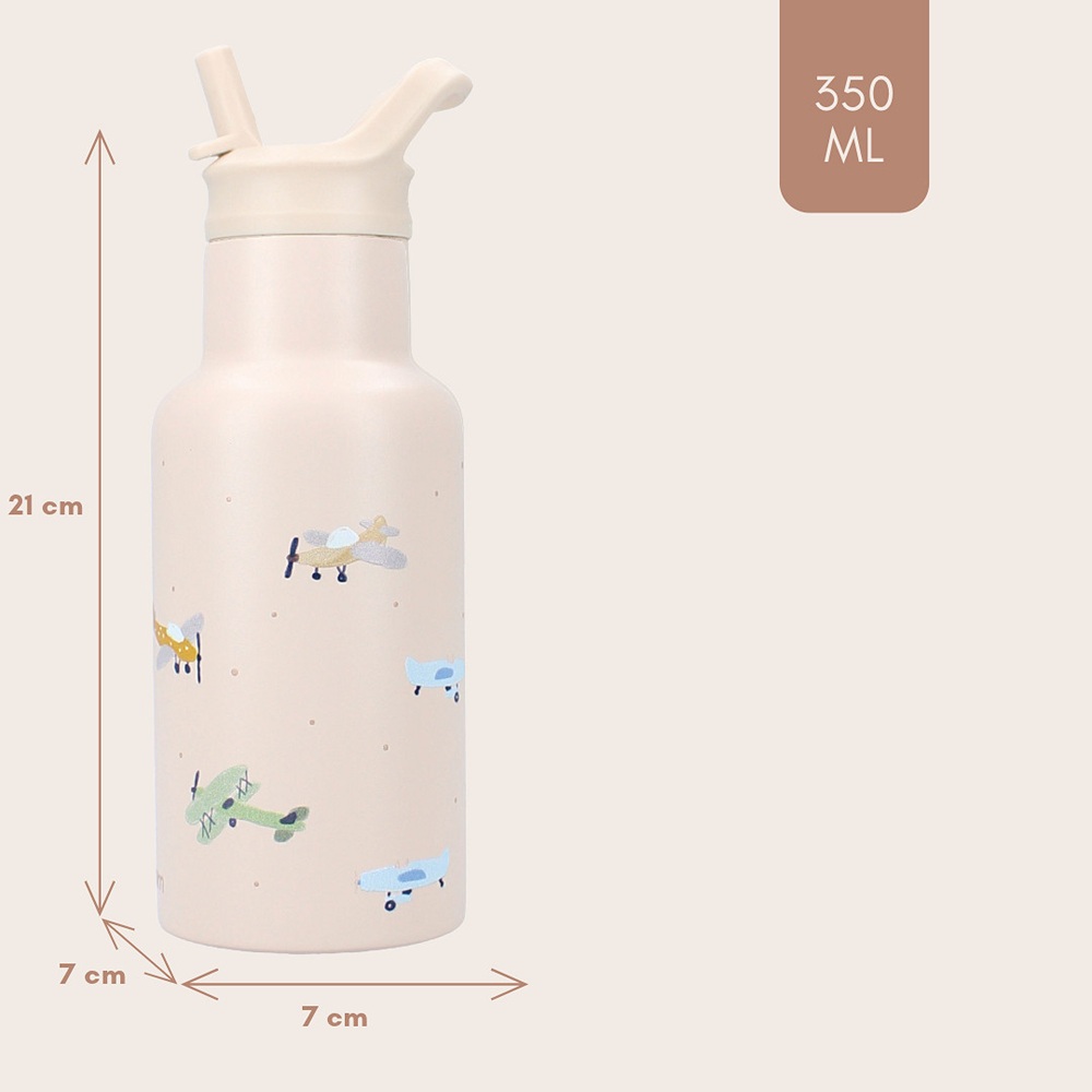Kidzroom Drinkfles Small Talk Beige RVS