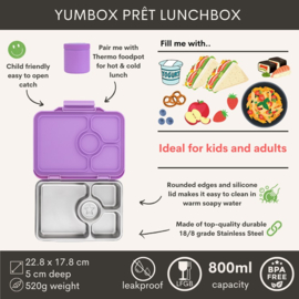 Yumbox Prêt RVS 4 vakken Lavande Purple