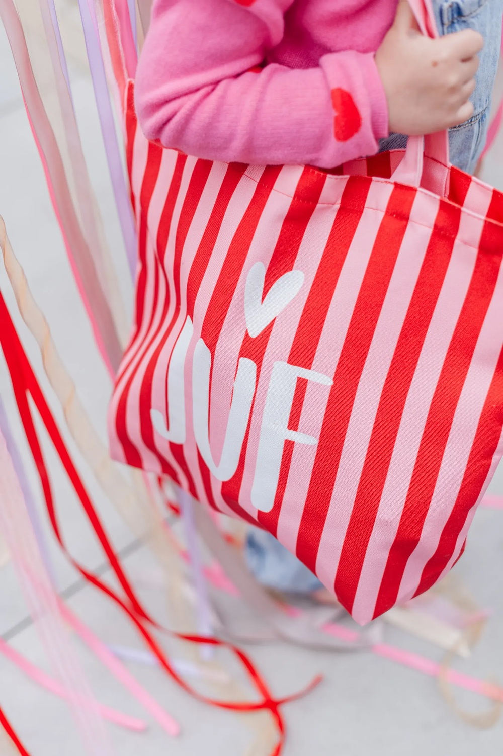 KP® Tas Juf Gestreept Roze/Rood