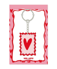 KP® Sleutelhanger Rechthoek Hartje