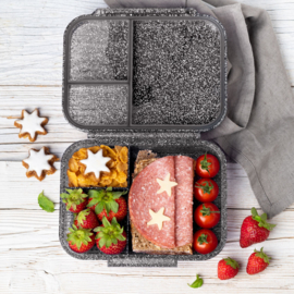 Lekkabox® Glamour Mini Lunchbox 3 vakken - Black
