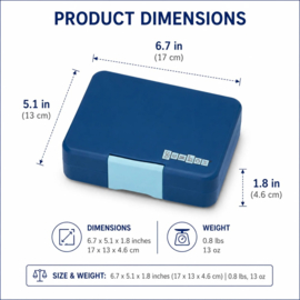 Yumbox Snack 3 vakken Ninja Blue - Kung Fu