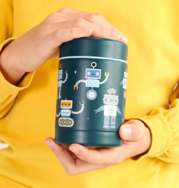 A Little Lovely Company Geïsoleerde RVS Voedselpot Robots