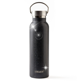 Lekkabox® Drinkfles Insulated Glitter Black 600 ml