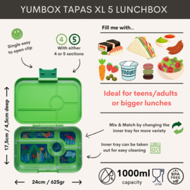 Yumbox Tapas XL 5 vakken Jurassic Green - Jungle