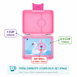 Yumbox Snack 3 vakken Power Pink - Swan