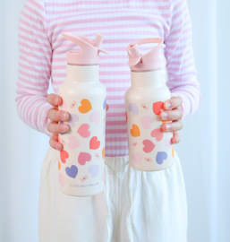 A Little Lovely Company Drinkfles Hartjes RVS