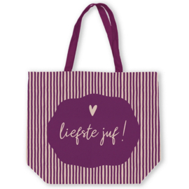 KP® Tas Gestreept Liefste Juf!