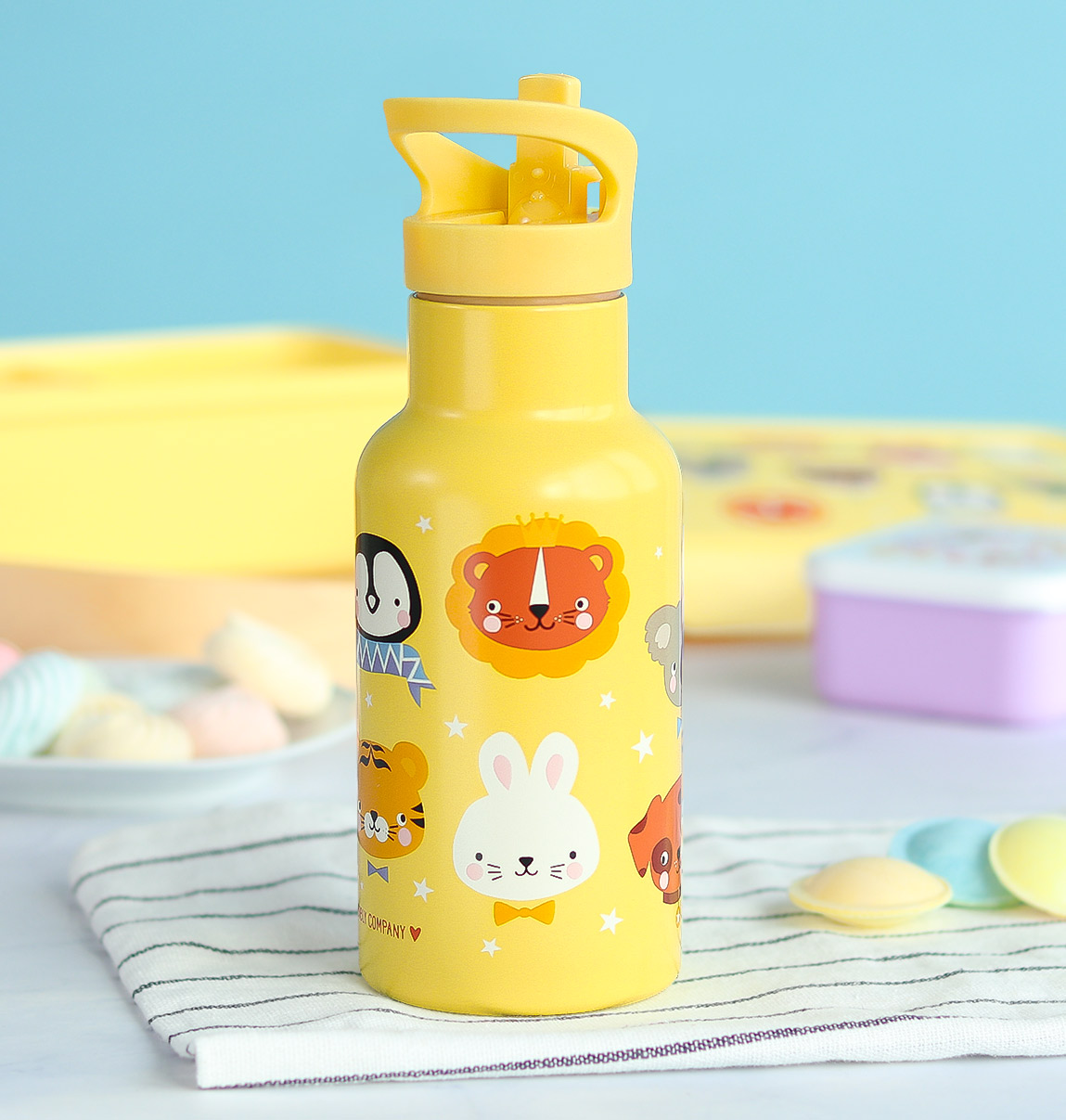 A Little Lovely Company Drinkfles Dierenvriendjes RVS