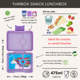 Yumbox Snack 3 vakken Lavande Purple - Magical Unicorn