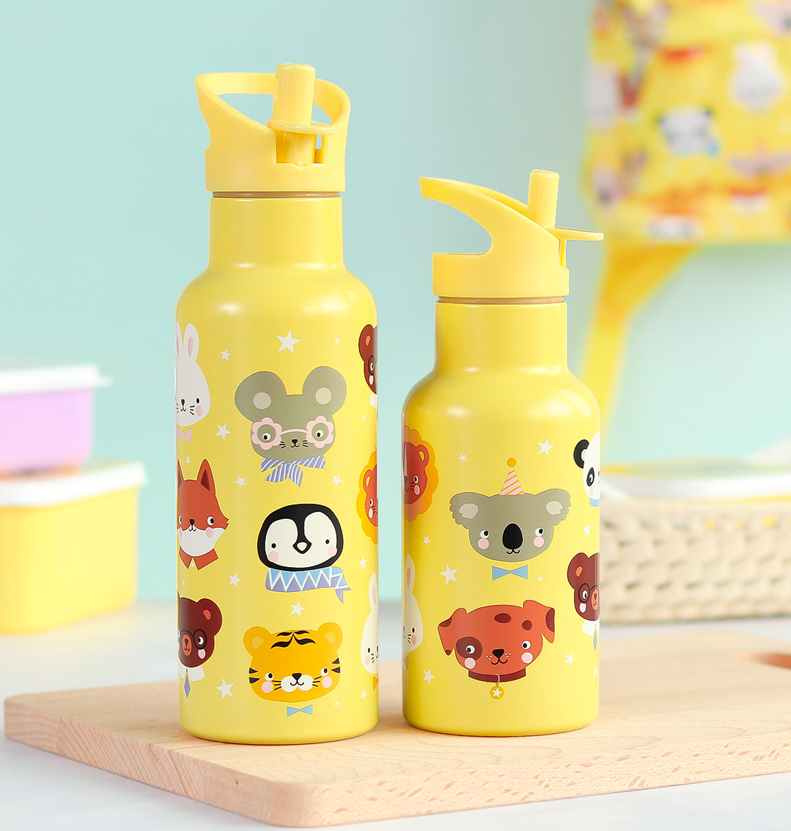A Little Lovely Company Drinkfles Dierenvriendjes RVS
