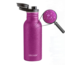 Lekkabox® Drinkfles Glitter Pink RVS 500 ml