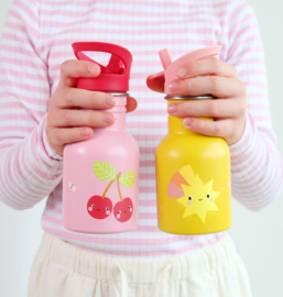 A Little Lovely Company Kleine RVS Drinkfles Vrolijke Kersen