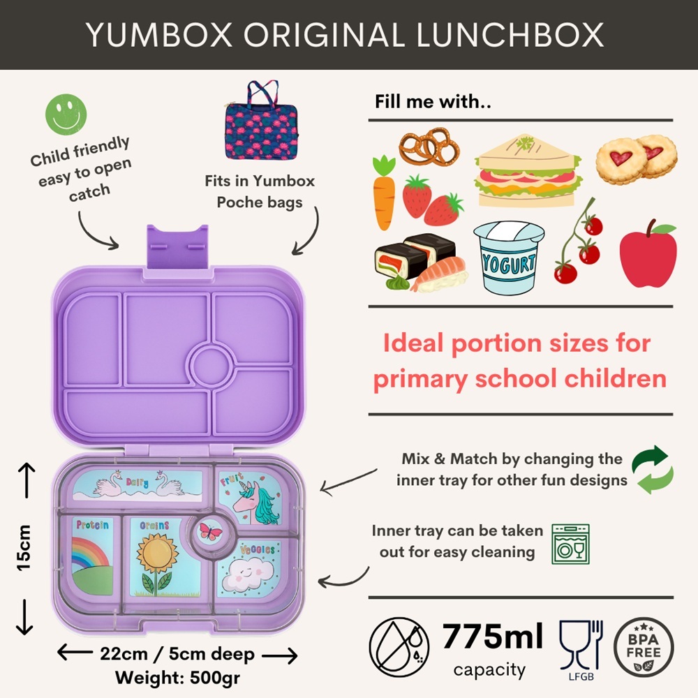 Yumbox Original 6 vakken Lavande Purple - Unicorn