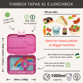 Yumbox Tapas XL 4 vakken Malibu Purple - Rainbow