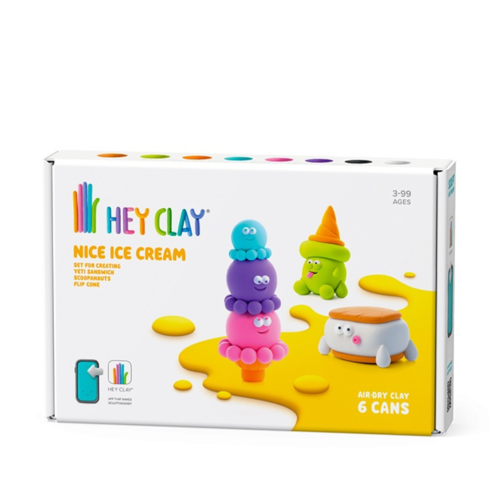 Hey Clay Boetseerklei Nice Ice Cream Yeti Sandwich, Scoopanauts & Flip Cone - 3 figuren
