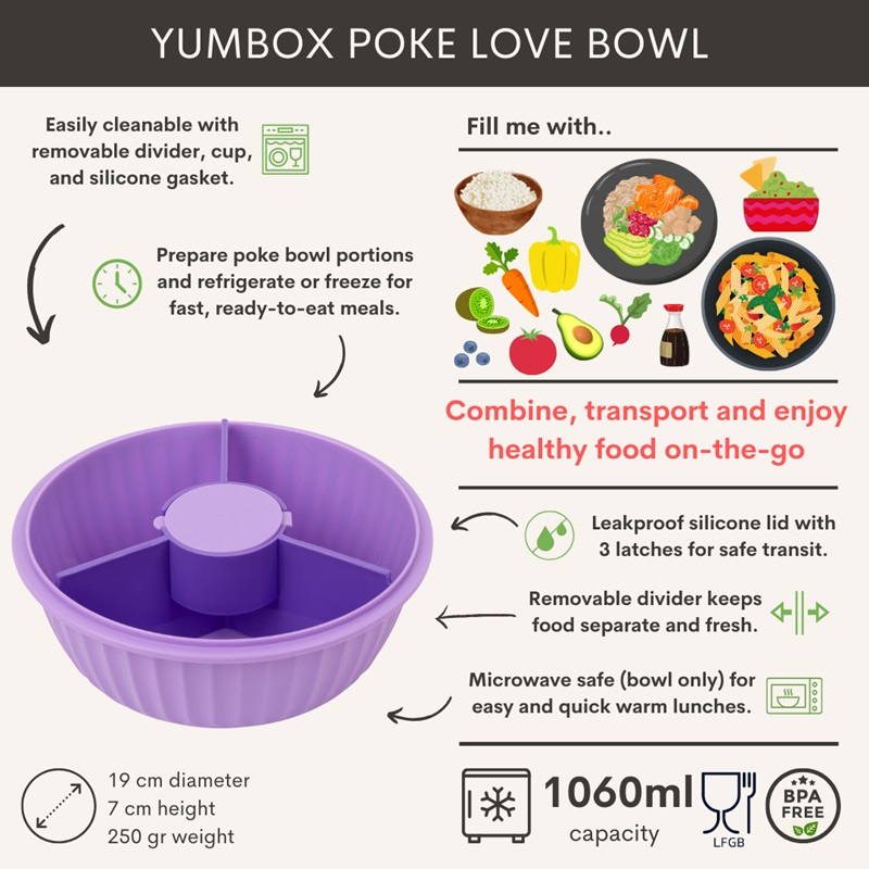 Yumbox Poke Bowl 3 vakken - Maui Purple
