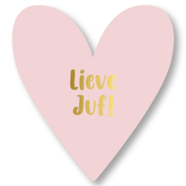 KP® Wenskaart Hartvorm Lieve Juf!